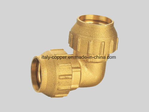 CE ISO9001 Certified 1/2" Brass Forged Compression End Equal Elbow for PE Pipe (IC-7008)