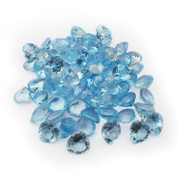 Bulk wholesale heart cut sky blue topaz stones