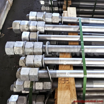 1/2 - 4 ASTM F1554 GR36 Bolt Anchor A563 Nuts untuk Membina Asas Anchor Konkrit