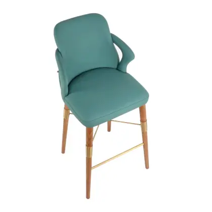 Italian light luxury light green bar chair