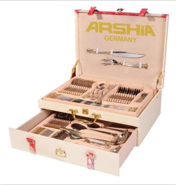 Set di posate laser in acciaio inossidabile 18/10 di lusso con custodia