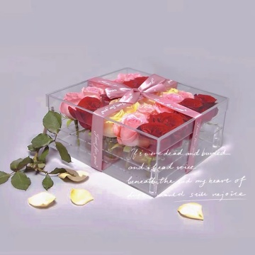 Clear Acrylic Rose Box - Purse Holder & Rectangle Acrylic Box