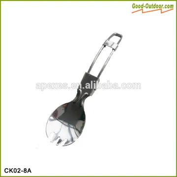 Practical Camping Travelling Dual-use Foldable Stainless Steel Spork