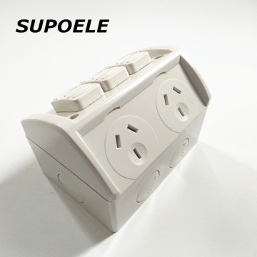 New Generation Australian SAA 250V 2Gang 10A Weatherproof GPO 3 Switched Socket Outlet