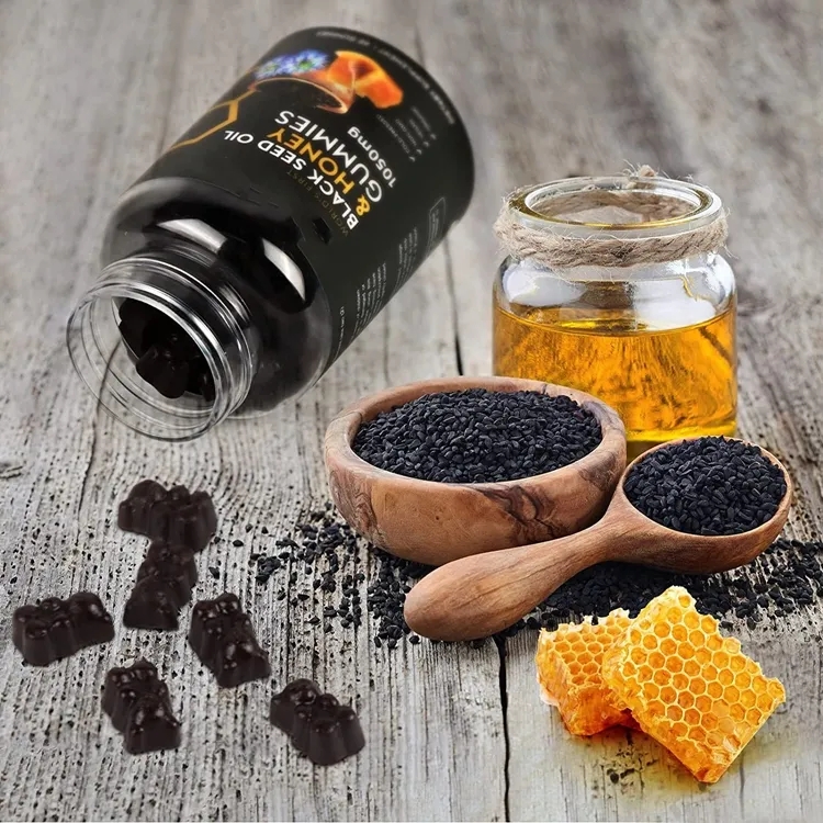 OEM/ODM Vegan Seed Oil Hair Nail Skin Growth Vitamin Supplement Immune Support Black Seed Oil Gummies