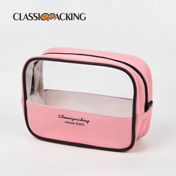 Custom Logo Simple Transparent PVC Toiletry Bag - Large Capacity Clear Storage Makeup Bag