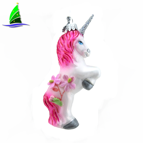 Colorful Customized Glass Unicorn Ornaments