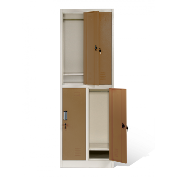 Gabinete de almacenamiento de 4 casilleros con estantes marrones