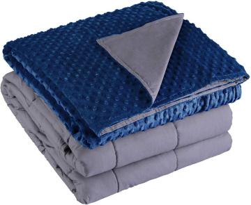 15lbs Glass Beads Weighted Blanket With Mink Cover