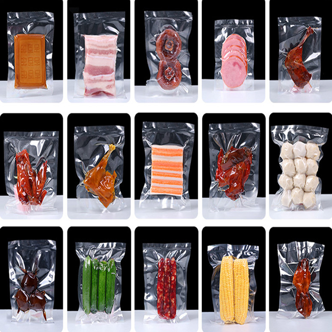 Moisture Proof Heat Seal Transparent Plastics Nylon vacuum sealer bags For Food Meat Fish and Nuts