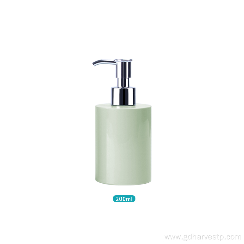 Cylinder Green 200ml 250ml Lotion Bottle With Pump