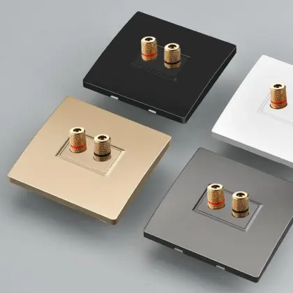 KTV Bar Headset Microphone Audio Panel with EU Standard 2.4 Port Speaker Socket