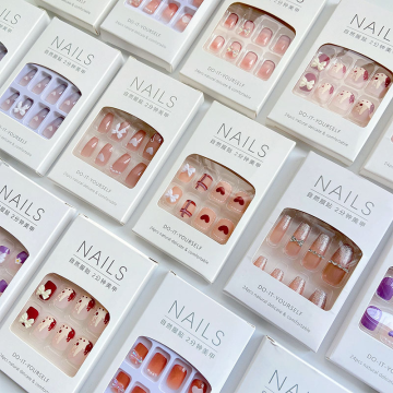 Custom Wholesale 24pcs Gel Press-On Nails: French Style, Building Gel, Thick Short Nails & Fake Nails