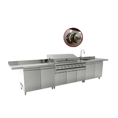 Modern Customized BBQ Gas Grill Stainless Steel Outdoor Kitchen Cabinet