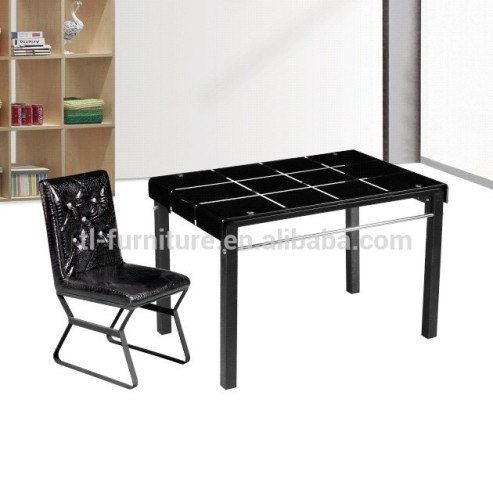 new style black color glass Dining table TL-GT34,best price