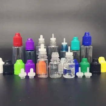 Empty PET Plastic Dropper Bottles in Various Sizes with Childproof Caps: 5ml, 10ml, 15ml, 20ml, 30ml, 50ml