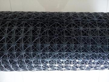 Multiaxial reinforced plastic geogrid