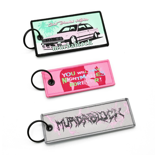 Letter Woven Fabric Car Logo Embroidered Keychain