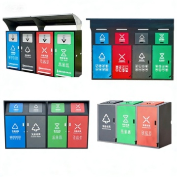 Customized Metal Trash Can for Outdoor Use with Dual Classification
