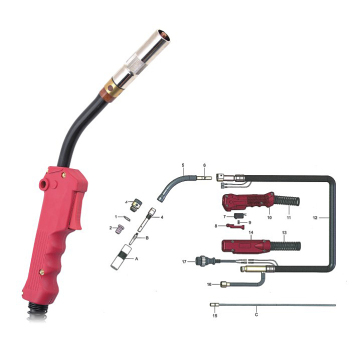 UWELD MIG Welding Wire Torch and TIG Welding Torch Accessories with Anti-flame Cloth for Water Cooled Systems