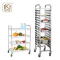 Single Row Stainless Steel Gastronorm Pan Tray Trolley