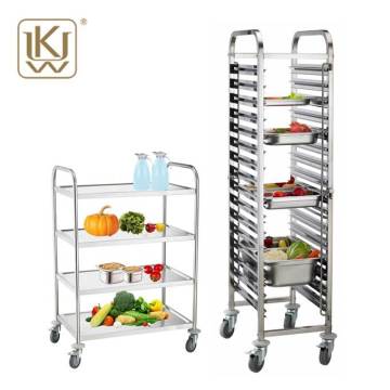 Single Row Stainless Steel Gastronorm Pan Tray Trolley