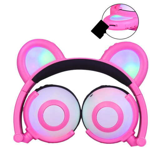 Colorful Flash Panda Ear Earphone Headphones