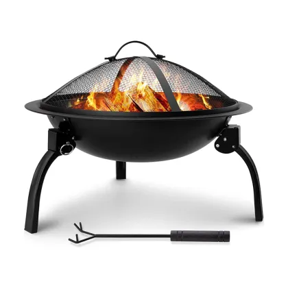 Portable Steel Folding Fire Pits for Outdoor Log Burning Fireplaces