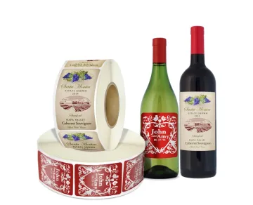 Embossing Surface Logo Wine Bottle Label Sticker