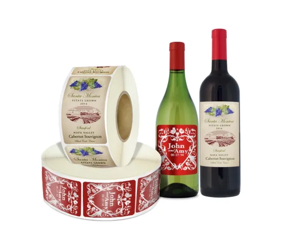 Embossing Surface Logo Wine Bottle Label Sticker