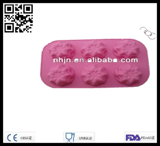 New 2014 6pcs Mini Rose Shaped Cakes Pan Silicon Cake Icing Mold Bakeware