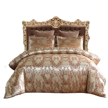 Großhandel Jacquard Luxury Silky Gold 3PCS Bettwäsche -Set