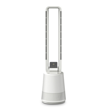 Smart Bladeless Floor Standing Fan with Air Purification and 3 Wind Speeds