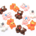 Newest Bear Resin Figurines Fairy Garden Toys Kawaii Animal Decoration Keychain DIY Art Decor Scrapbook Making