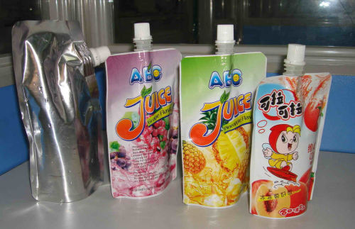 Plastic Standing Juice, Sauce, Drink And Water Spout Pouch, Spouted Bag For Liquid Packing