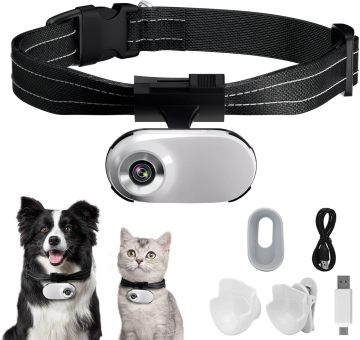 猫と犬用のポータブルミニペットカラーカメラ