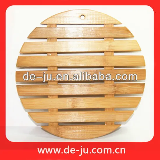 Decoration Cross Lines Pattern Table Mat Bamboo Pot Coaster