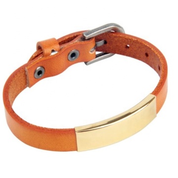 Personalized Stainless Steel and Leather Watch Band