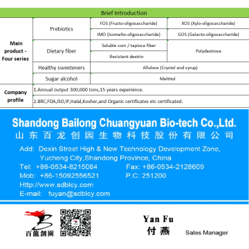 Polydextrose 천연 소스 순수한 단맛