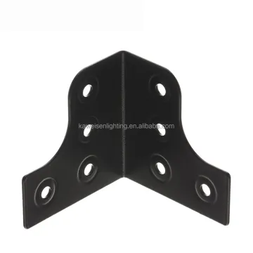 Custom Metal Stamping Parts: Steel Perforated 90 Degree Angle Connecting Bracket with Black Powder Coating