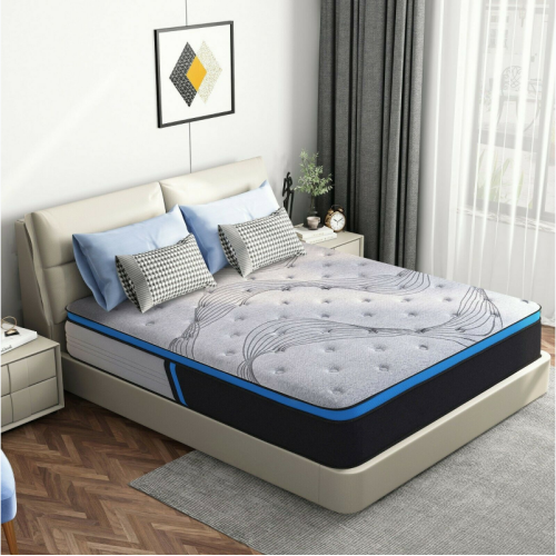 China Luxury Gray Memory Foam European Style Spring Mattress Supplier