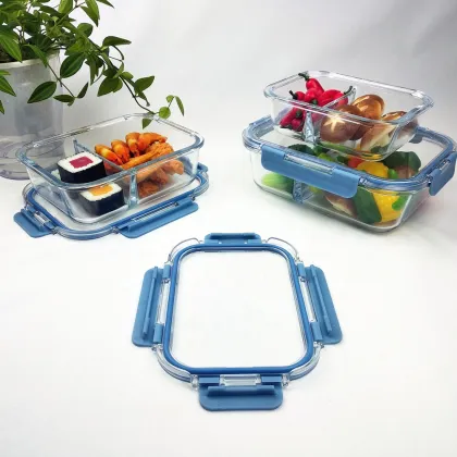 High Borosilicate Glass Food Grade Meal Prep Storage Container - Bento Lunch Box