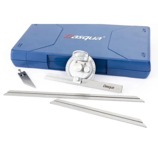 Dasqua Stainless Steel 360 Degree Universal Protractor with Fine Adjustment and Magnifier