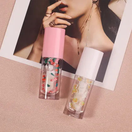 Vegan Fruit Lip Glow Oil with Custom Logo and Christmas Elements