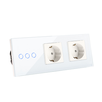 BingoelecEu 16A German Socket with Tempered Glass Panel