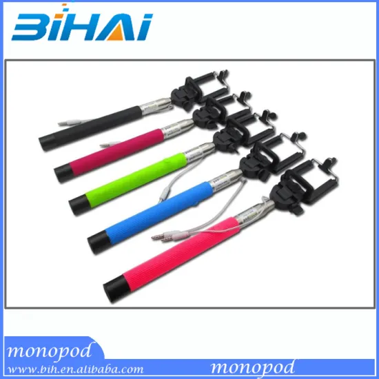 New Extendable self selfie Monopod Cable Selfie Stick Camera Tripod
