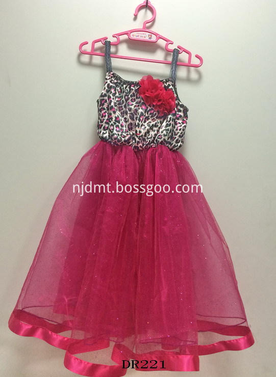 Sleeveless pink leopard dress