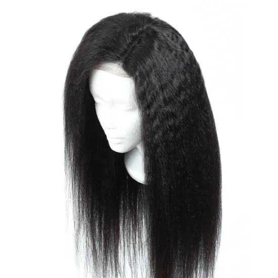 Cuticle Aligned Virgin Human Hair Lace Front Brazilian Yaki Straight Wig Free Sample Human Hair Wig Lace Frontal Wig