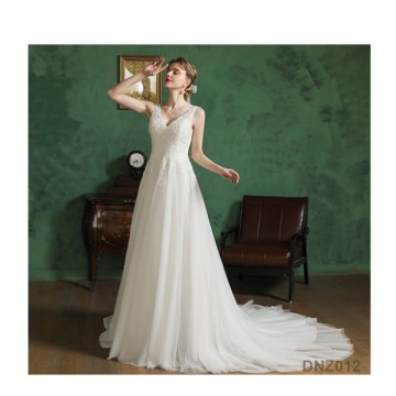 Princess Sweetheart Wedding Sheer Luxury Beading Tulle A-line Ball Wedding Gowns