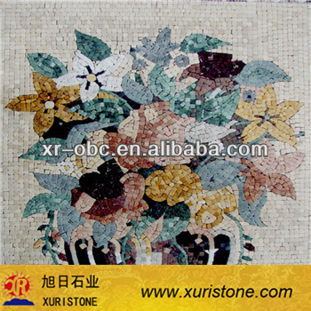 colorde marble flower mosaic